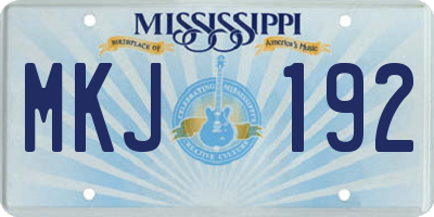 MS license plate MKJ192