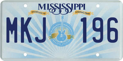 MS license plate MKJ196