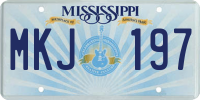 MS license plate MKJ197