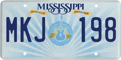 MS license plate MKJ198