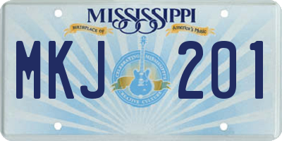 MS license plate MKJ201