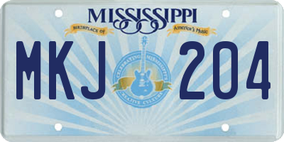 MS license plate MKJ204