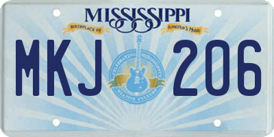 MS license plate MKJ206