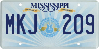 MS license plate MKJ209