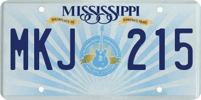 MS license plate MKJ215