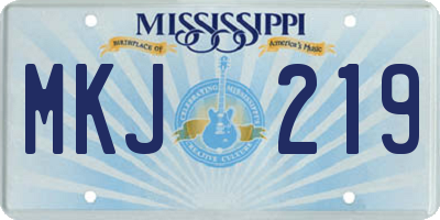 MS license plate MKJ219