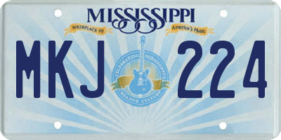 MS license plate MKJ224