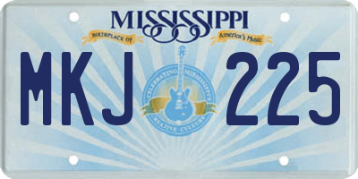 MS license plate MKJ225