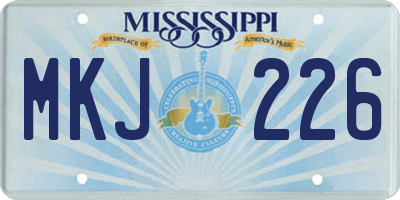 MS license plate MKJ226