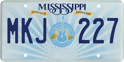 MS license plate MKJ227