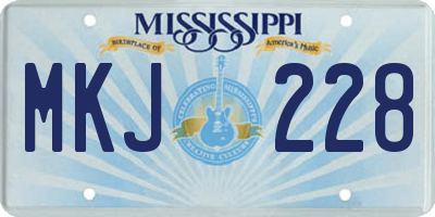 MS license plate MKJ228