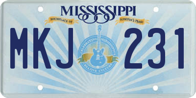 MS license plate MKJ231