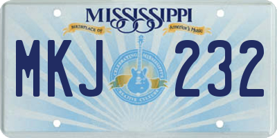 MS license plate MKJ232