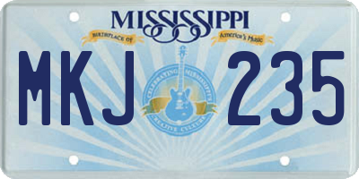 MS license plate MKJ235