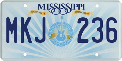 MS license plate MKJ236