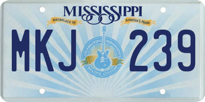 MS license plate MKJ239