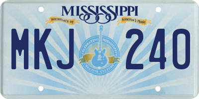 MS license plate MKJ240