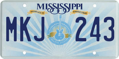 MS license plate MKJ243