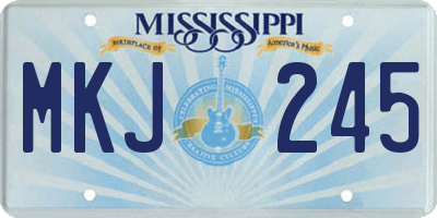 MS license plate MKJ245