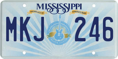 MS license plate MKJ246