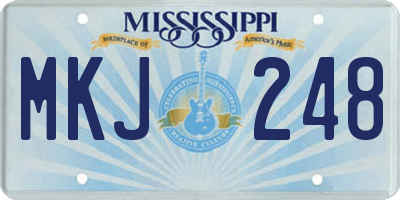 MS license plate MKJ248