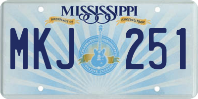 MS license plate MKJ251