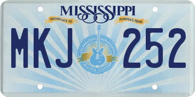 MS license plate MKJ252