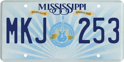 MS license plate MKJ253