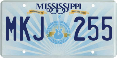 MS license plate MKJ255