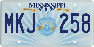 MS license plate MKJ258