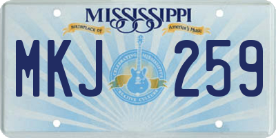 MS license plate MKJ259