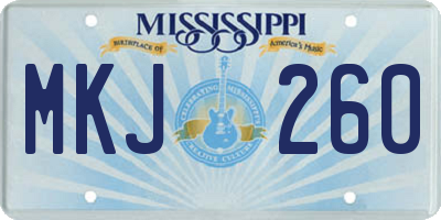 MS license plate MKJ260