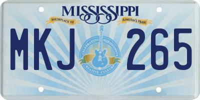 MS license plate MKJ265