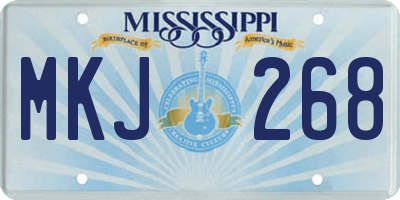 MS license plate MKJ268