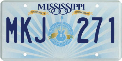 MS license plate MKJ271