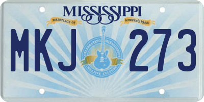 MS license plate MKJ273