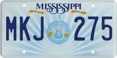 MS license plate MKJ275