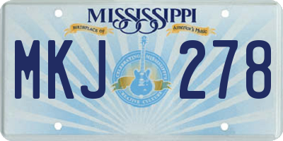 MS license plate MKJ278