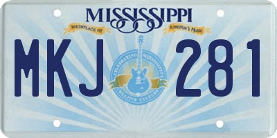 MS license plate MKJ281