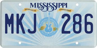 MS license plate MKJ286