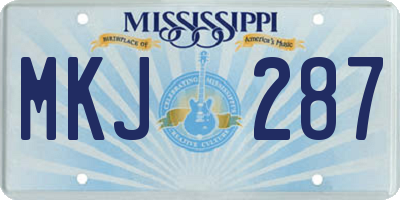 MS license plate MKJ287