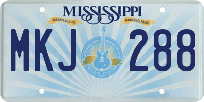 MS license plate MKJ288