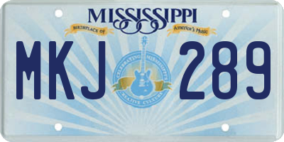 MS license plate MKJ289