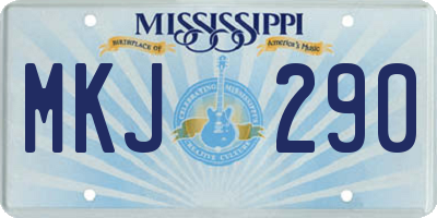 MS license plate MKJ290