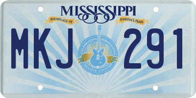 MS license plate MKJ291