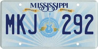 MS license plate MKJ292