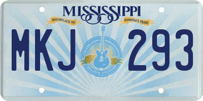 MS license plate MKJ293
