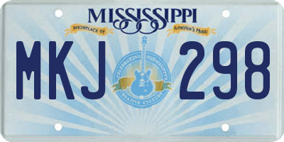 MS license plate MKJ298