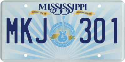 MS license plate MKJ301