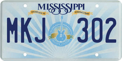 MS license plate MKJ302